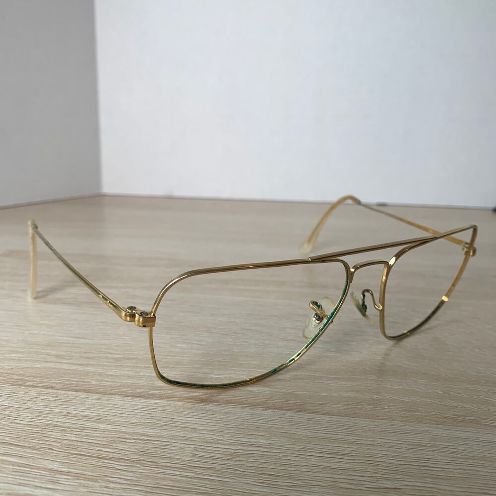 Vintage B&L 145 Ray-Ban Sunglasses Gold Frames Only 60-16 Read